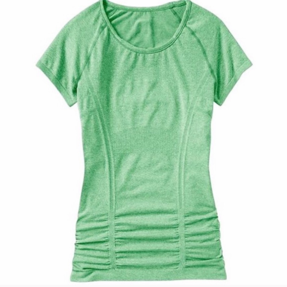 Athleta Fastest Track Lime Green Short Sleeve Top. Size Medium.